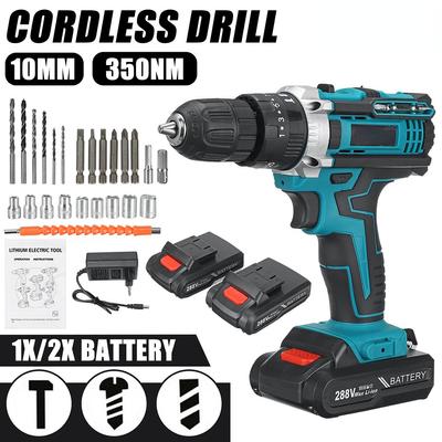 288VF 350 Nm 3'ü 1 Arada Akülü Matkap Fırçasız Darbeli Matkap 1/2" Darbeli Matkap, Matkap Seti + Tornavida Elektrikli Alet ile