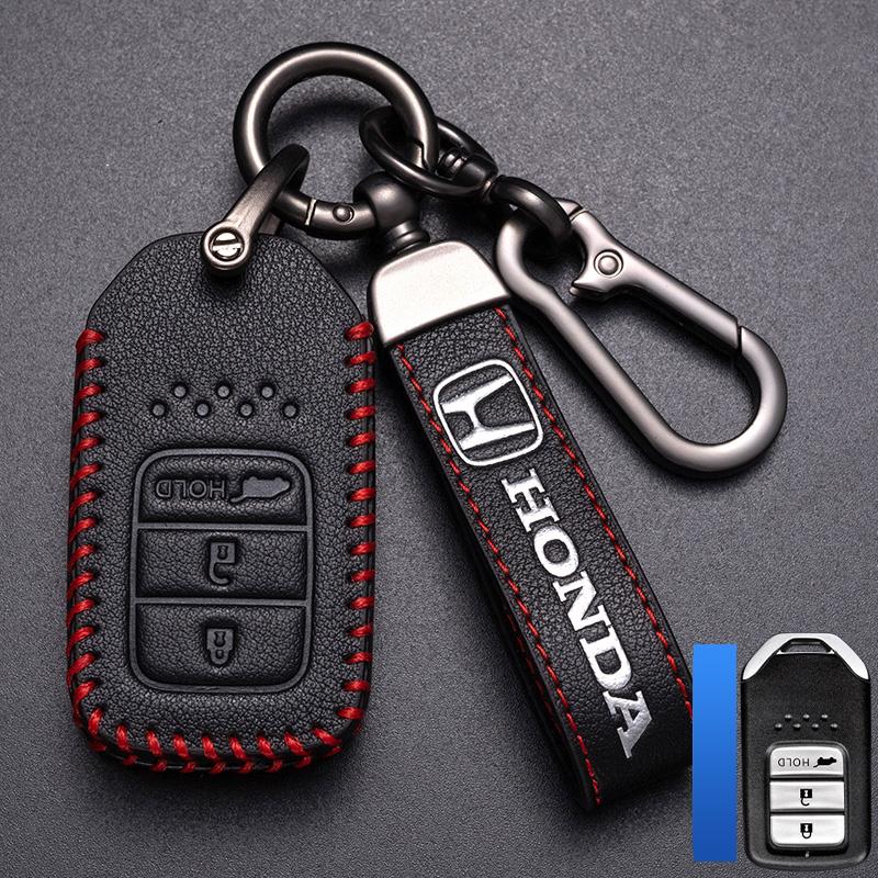 Leather Car Key Remote Cover Full Case Accessories For Honda Civic Accord HR-V CR-V CRV 11th 2022 2023 City Fit Odyssey Jade