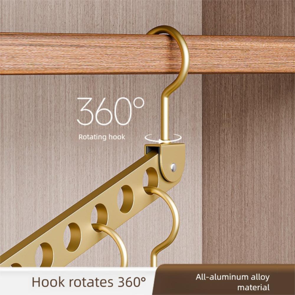 6/8 Holes Storage Rack Foldable Rotatable Wardrobe Space Saver Space Saving Design Metal Material Magic Metal Hangers