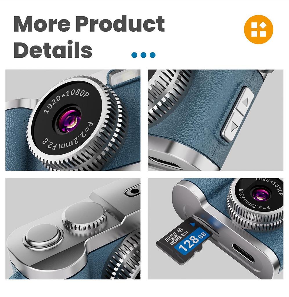 Retro Mini HD Digital Camera Keychain: Portable Cross-Border Photography/Video Recording Device