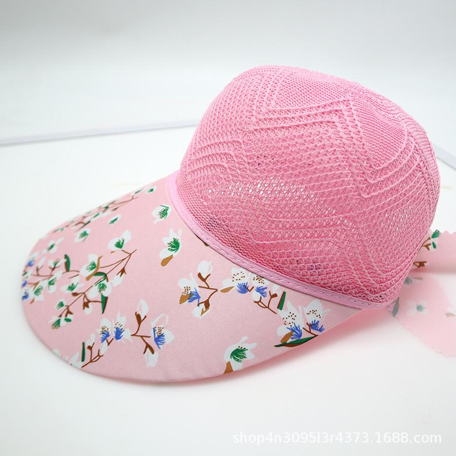 Ladies' Summer Large Eave Sun Hat Outdoor Sun Protection Duck Tongue Cool Hat Small Fresh Floral Tea Picking Hat