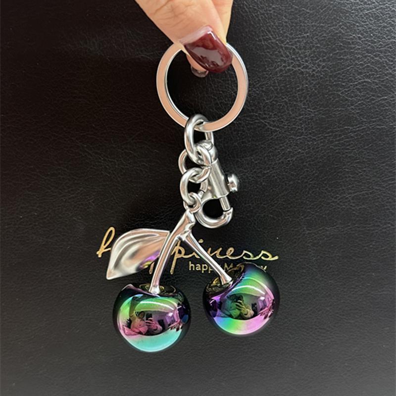 Шарм для сумки Модный градиентный цвет Подвеска-вишенка Для сумки Coach, сумки через плечо, аксессуары, подарок, женский брелок-подвеска с вишенками