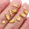  100pcs Stainless Steel Tail Chain Tag Real Gold Electroplated Small Pendant Accessories for Jewelry Making DIY Charms