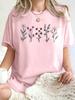 Beautiful Flowers Printed TShirt2026 Unisex Pure Cotton Loose T ShirtsY2K Streetwear AllMatch Summer Clothing Comfortable