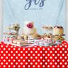 3 Pack Red and White Polka Dots Tablecloth Red Round Table Cover with White Polka Dot Round Plastic Table Cloth 84 in Round for Kitchen Dining