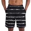Herren Freizeit Trend gestreifte bedruckte kurze Hose - Leichte und atmungsaktive Herren Sportshorts