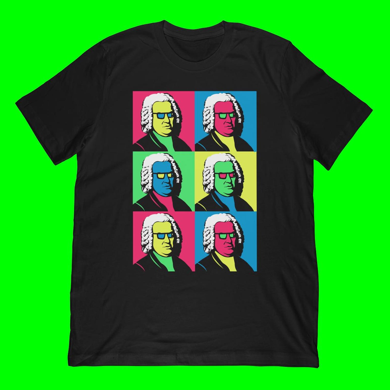 Bach Pop Art T-Shirt | Johann Sebastian Bach Composer Gift S