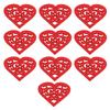 10 Pcs Wood Chip Pendant 80mm Durable Carving Hollow Heart Shaped Wedding Decoration