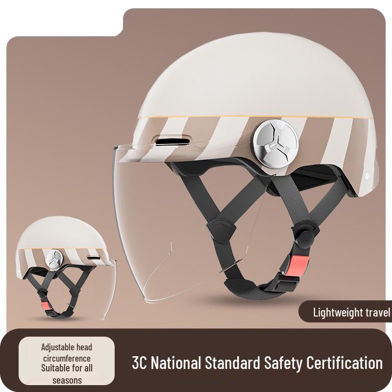 3C Universal Safety Helmet for Electric Scooters & Motorcycles - Summer Half Helmet for Men & Women