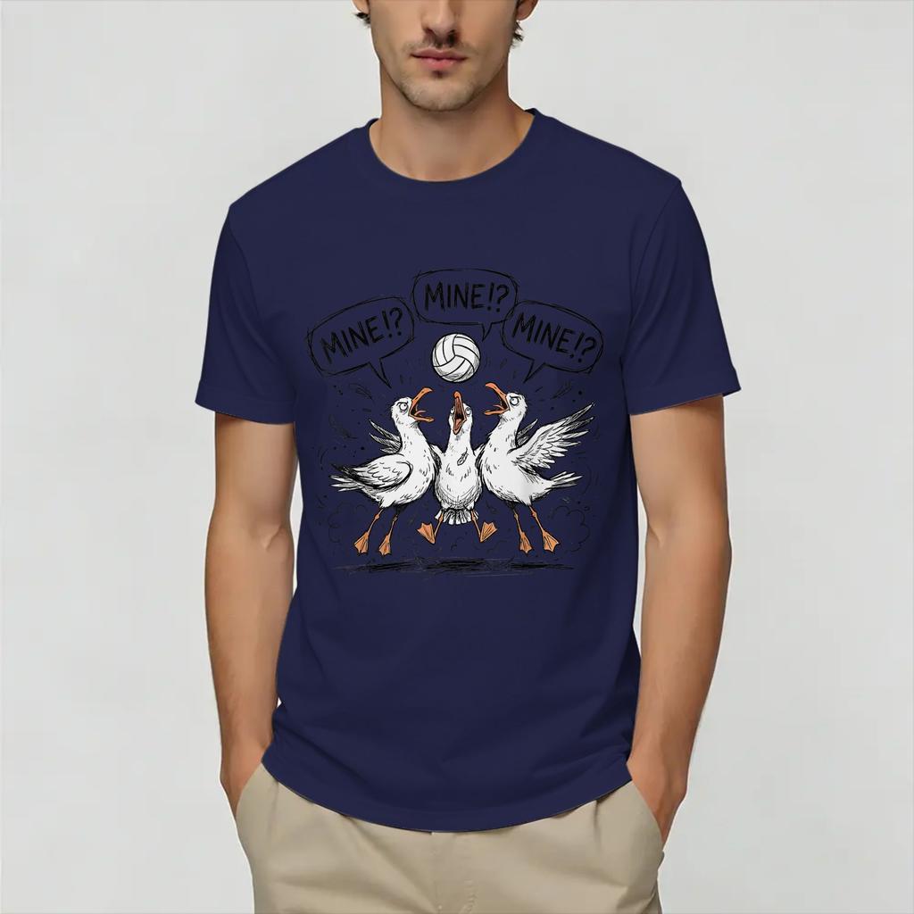T Shirt Summer Mine Seagull Funny Beach Volleyball Hip Hop T Shirts Pure Tee Shirt for Unisex Size Short Sleeve Top Tees