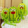 Cartoon Watermelon Pillow with 3D Mouth Eyes Long Toy Limbs Fruit Plush Plushie Stuffed Doll Home Bedroom