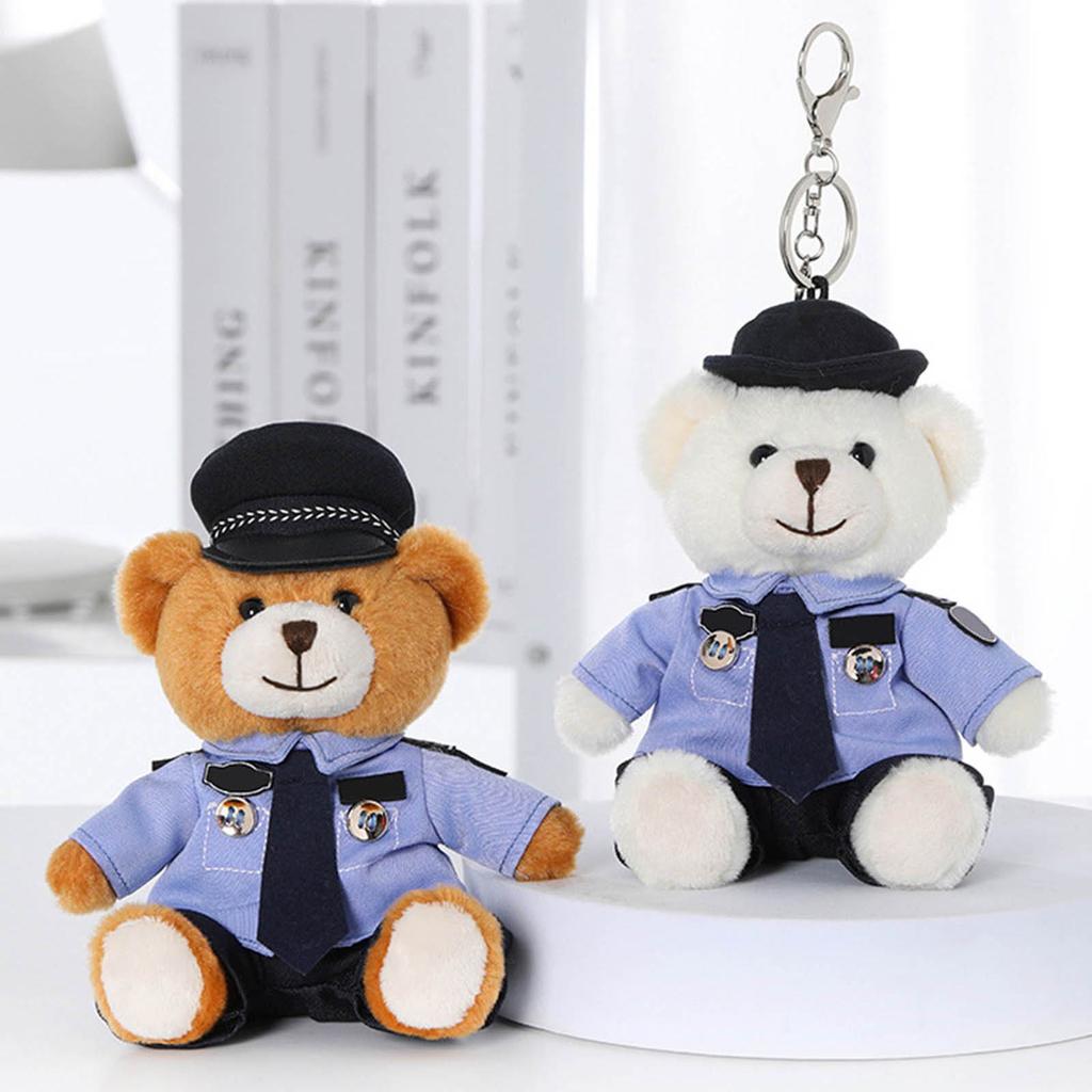 Stylish Keychain Pendant Cartoon Police Bear Dolls Bag Pendants Bag Charm Backpack Pendant Gift for Law Enforcement Fans