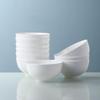 Haoya Jingdezhen Pure White Underglaze 4.5-inch Japanese Rice Bowls (Set of 10)
