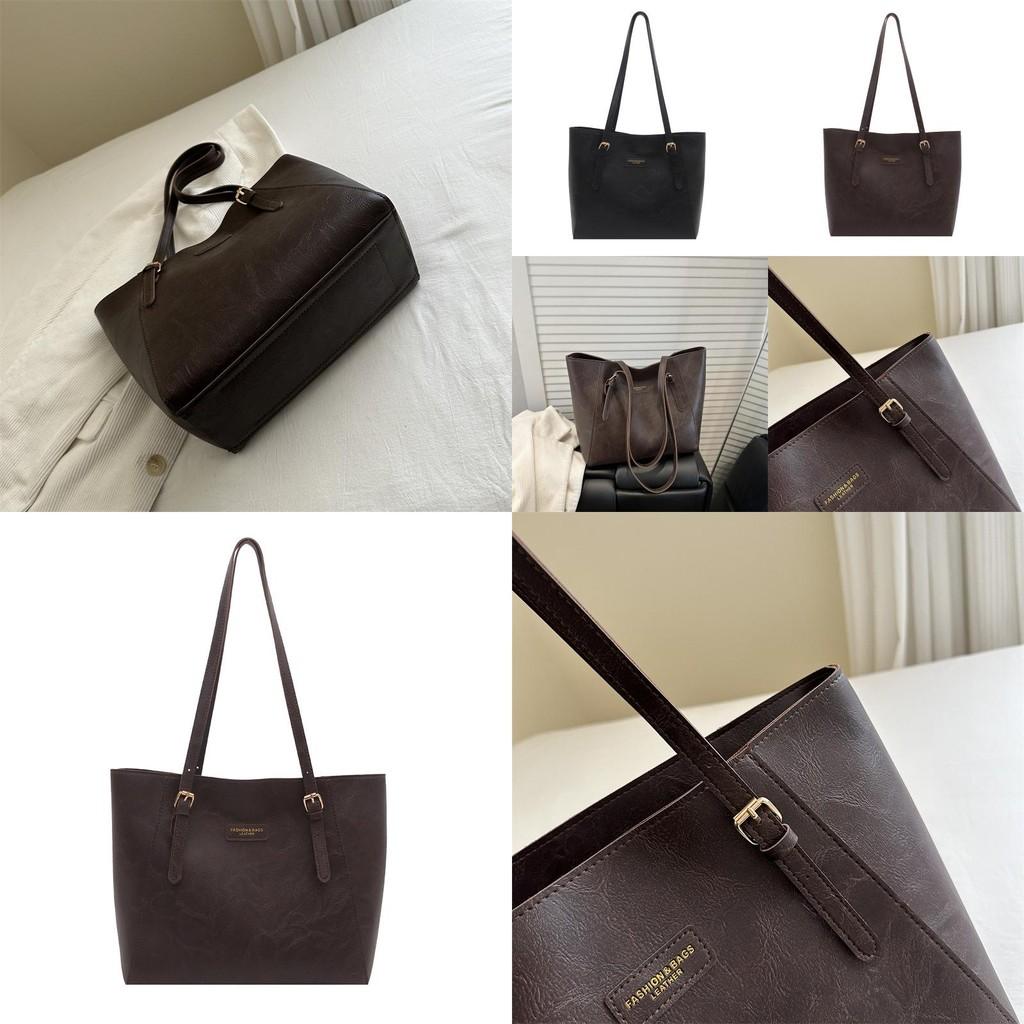 Pu Large Capacity Tote Bag For Women With Letter Print For Daily Use