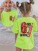 Summer Fashion Girls Short-sleeved T-shirt Digital Cartoon Pattern Printed Casual Versatile Top