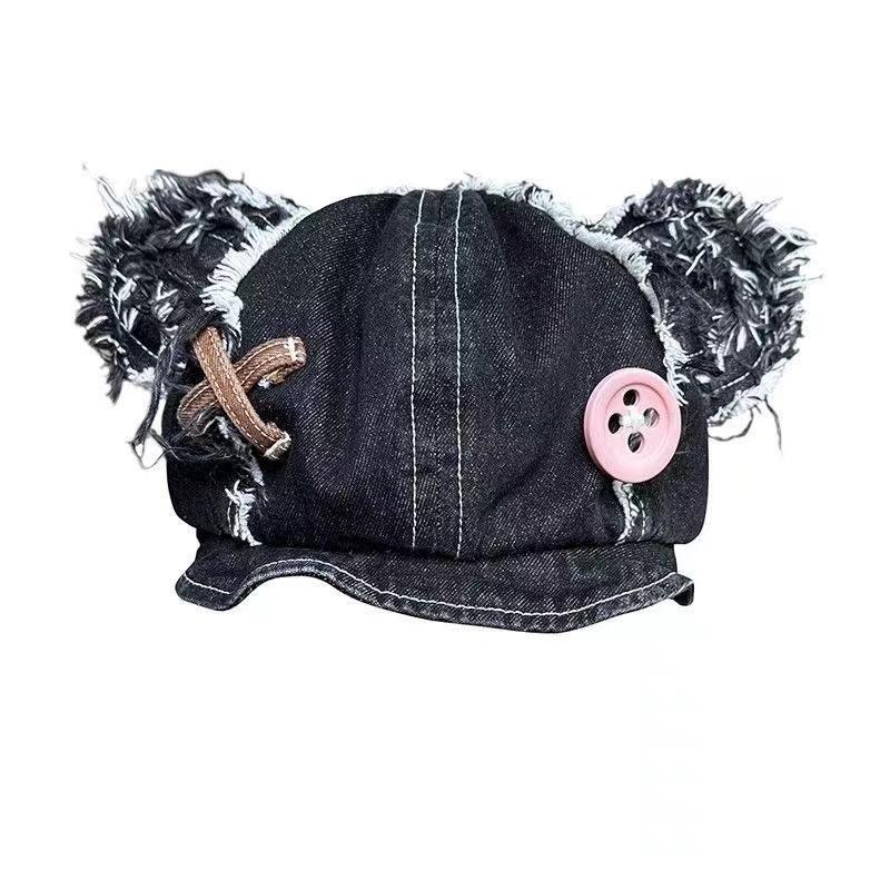 

Детектив Медведь Брошенная Кукла Медведь Шляпа Женское Лицо Маленький Ретро Американский Милый Повседневный Джинсовый Берет Комик-Кон Косплей Реквизит M（54-58cm）