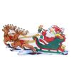 LED Christmas Light Sled Santa Claus Pattern Window Hanging Lamp Battery Powered with Suction Cup