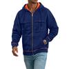 Men's Colorblock Hooded Jacket with Zip Closure and Multiple Pockets for Casual Wear