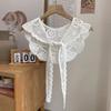 Fashion White Lace Fake Collar Shawl Wrap False Collars Female Necklace Small Scarf Shawl Detachable Collars Decor Wraps