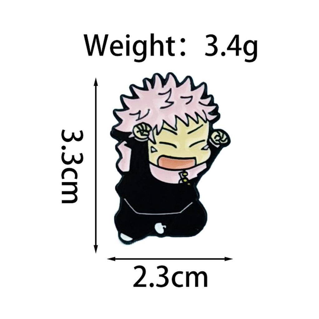 Jujutsu Kaisen Cute Character Alloy Brooch - Anime Badge for Clothing, Backpacks & Student Accessories.