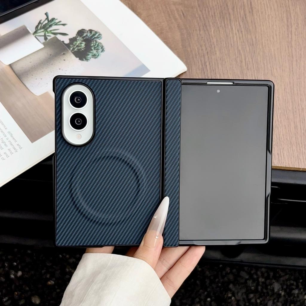 For Magsafe Carbon Fiber Case for Samsung Galaxy Z Fold 8 Ultra 7 6 5 4 3 Ultra Thin Magnetic Skin Feel Shockproof Slim Cover