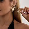 IngeSight.Z 6Style Retro Exaggerated Irregular Geometric Stud Earrings Women Creative Punk Metal Piercing Earrings Charm Jewelry