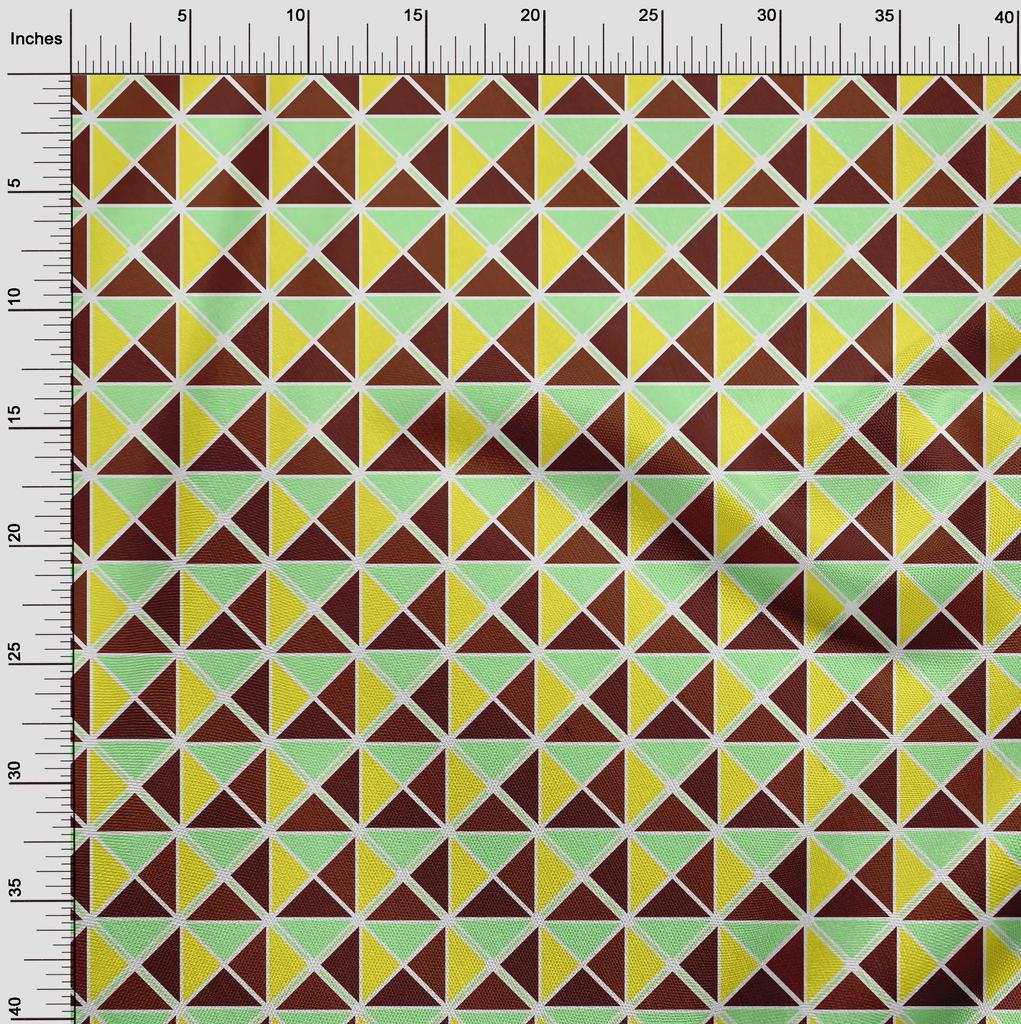oneOone Georgette Viscose Brown Fabric Geometric  Quilting Supplies Print Sewing Fabric By The Yard 42 Inch