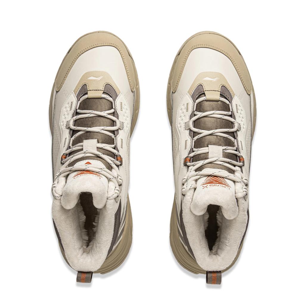 Li Ning Star Path 2 Abrasion Resistant Thermal Mid top Outdoor Shoes Unisex Gray AGLV079-4