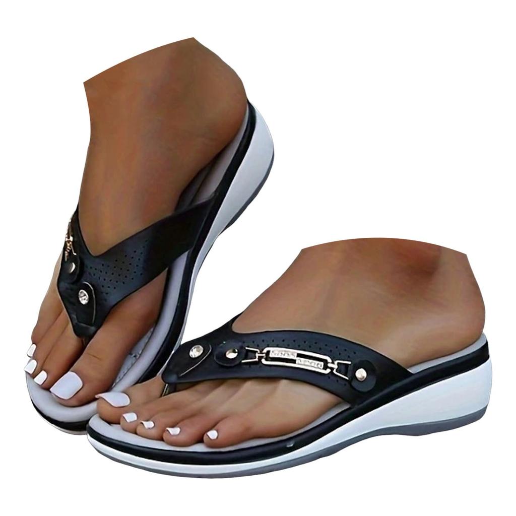 Womens Water Sandals With Hard Soles And Arch Support Wedge Heel Thick Sole Women'S Slippers Women'S Toe SandáLias Femininas