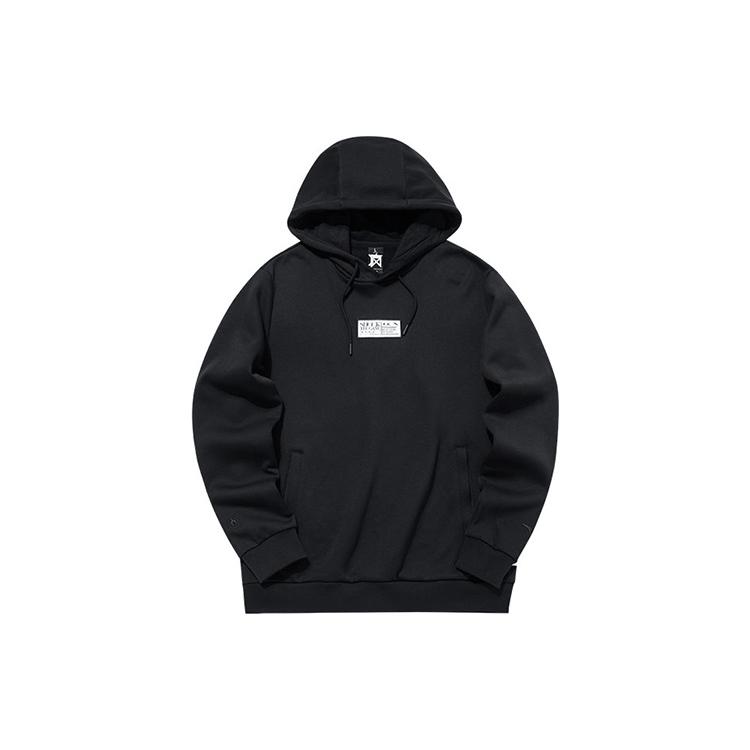ANTA Basketball Collection Sweatshirts Men s Black Hooded Thickened Regular 152141746-2 L
