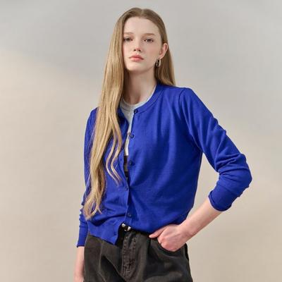 Soft Basic Round Neck Knit Cardigan Zf04qd003na