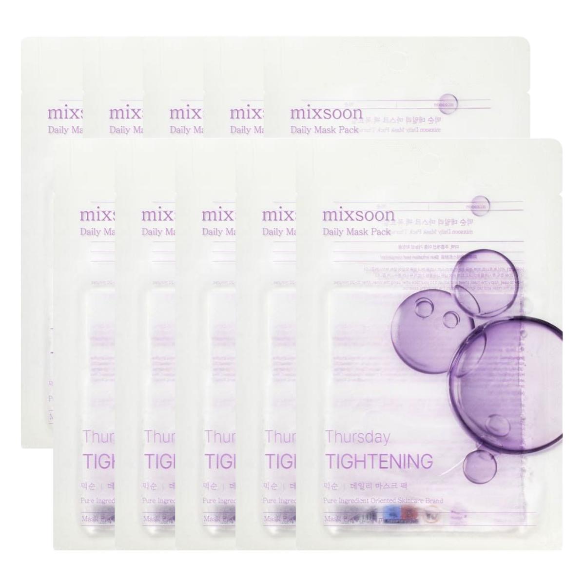 mixsoon Daily Mask Pack Thursday Vitalizing & Energizing Morning Boost Facial Sheet 25ml (10 Sheets)