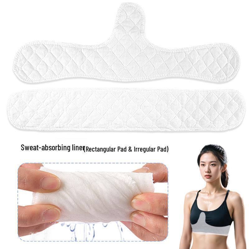 Padded Stick-On, Moisture-Wicking, Washable Bra Pads - Reusable Cotton Absorbent for Sports.
