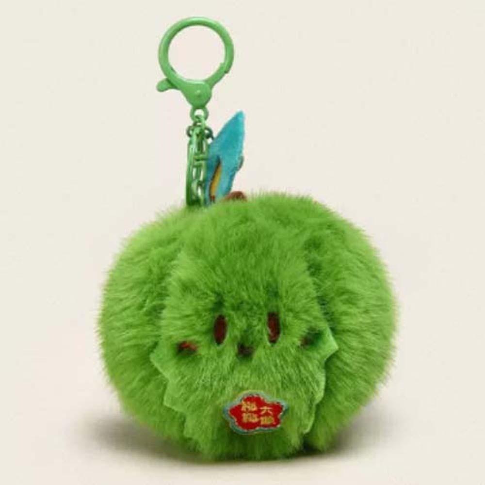Durian Peelable Fruit Key Chain Soft Plush Doll Pendant Creative Tangerine Key Ring  Students зелёный