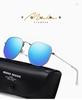 Men's Polygon Polarized Sunglasses - Colorful Metal Frame, Anti-UV, Anti-Blue Light, Flat Lens 3548