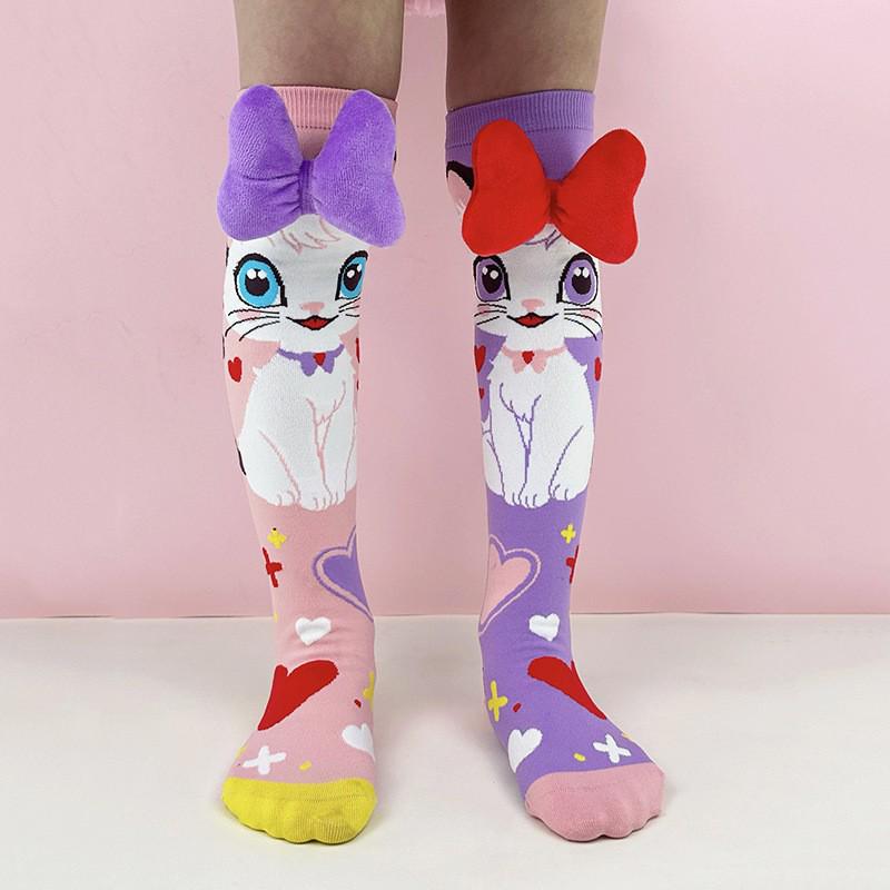 3D Cute Kids' Mid-Calf Socks - Mickey, Minnie & Rabbit Designs