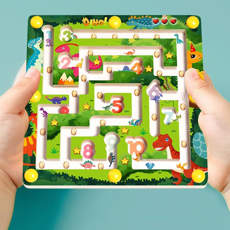 

Детская головоломка с магнитной ручкой, цифровой лабиринт/раннее образование Монтессори, деревянная счетная доска для классификации цветов/игрушка с ходячими бусинами 18.6 зелёный