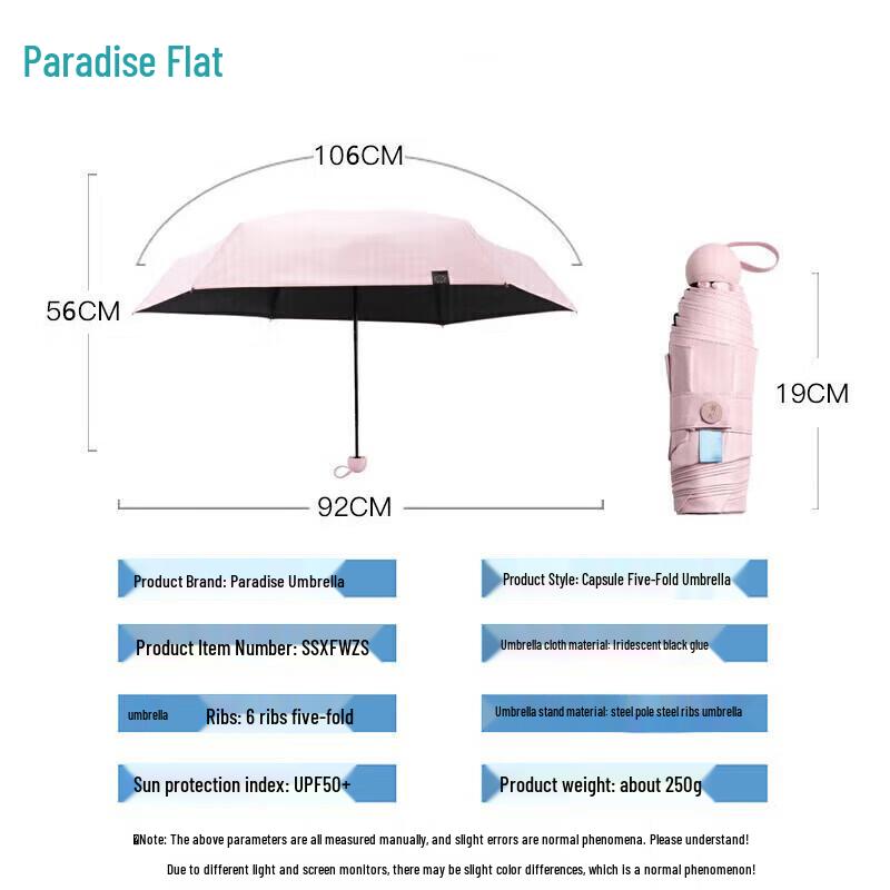 Paradise UV Protection 5-Fold Capsule Umbrella