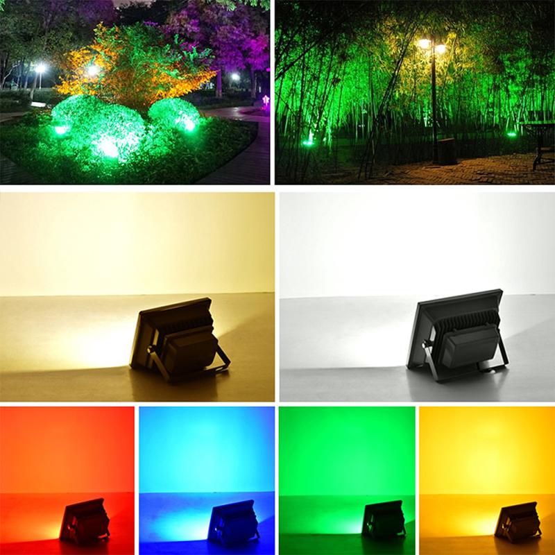 10w/ 20w/ 30w RGB Flood  Light Ultra-thin Waterproof Colorful Floodlights Portable Outdoor Camping