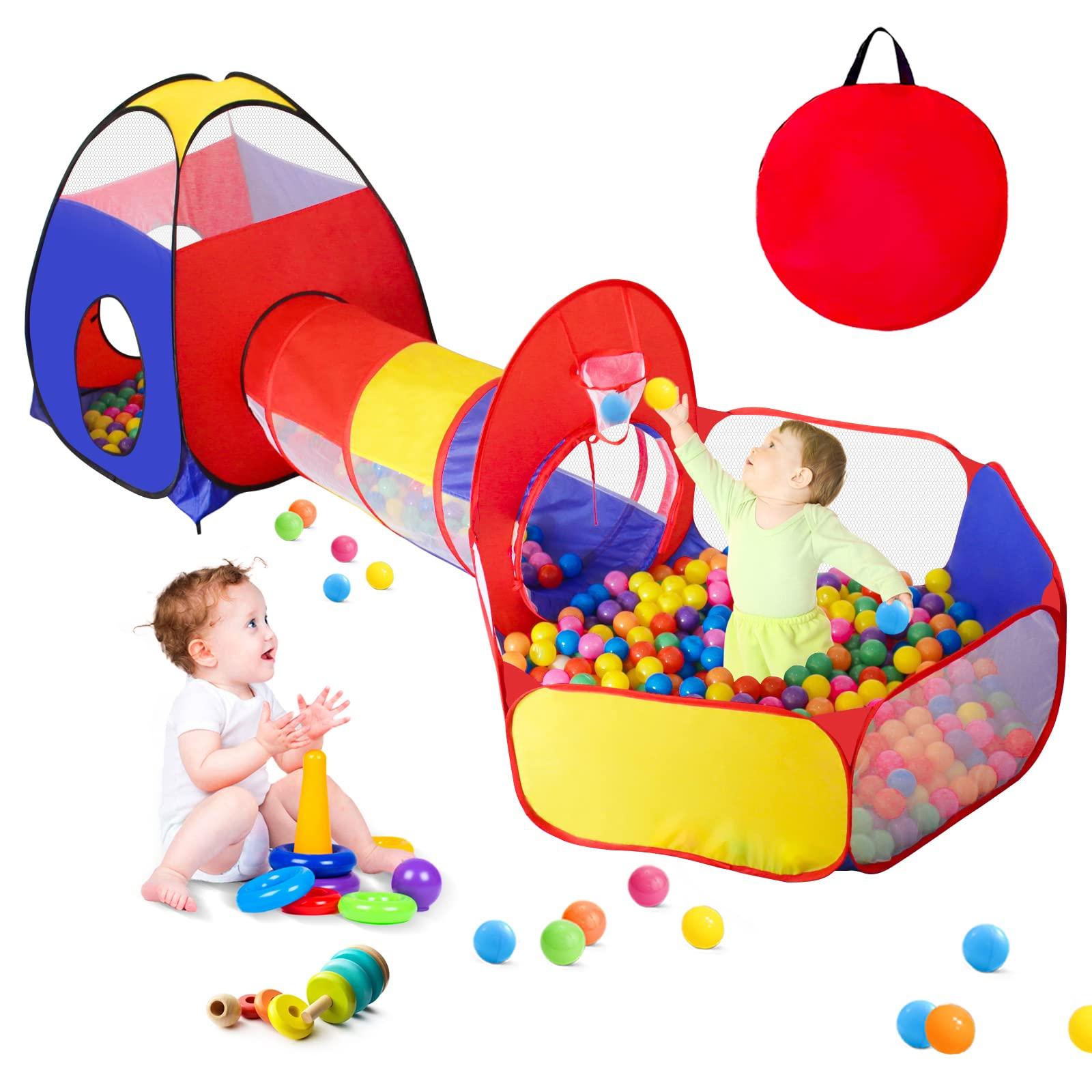 

Kids Outdoor Play Set with Ball House, Ball Pool, and Tunnel. 3-Piece Set with One-Touch Folding. Includes a Storage Bag for Toy Storage. A Great