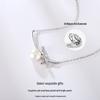 S925 Sterling Silver Bow & Freshwater Pearl Necklace