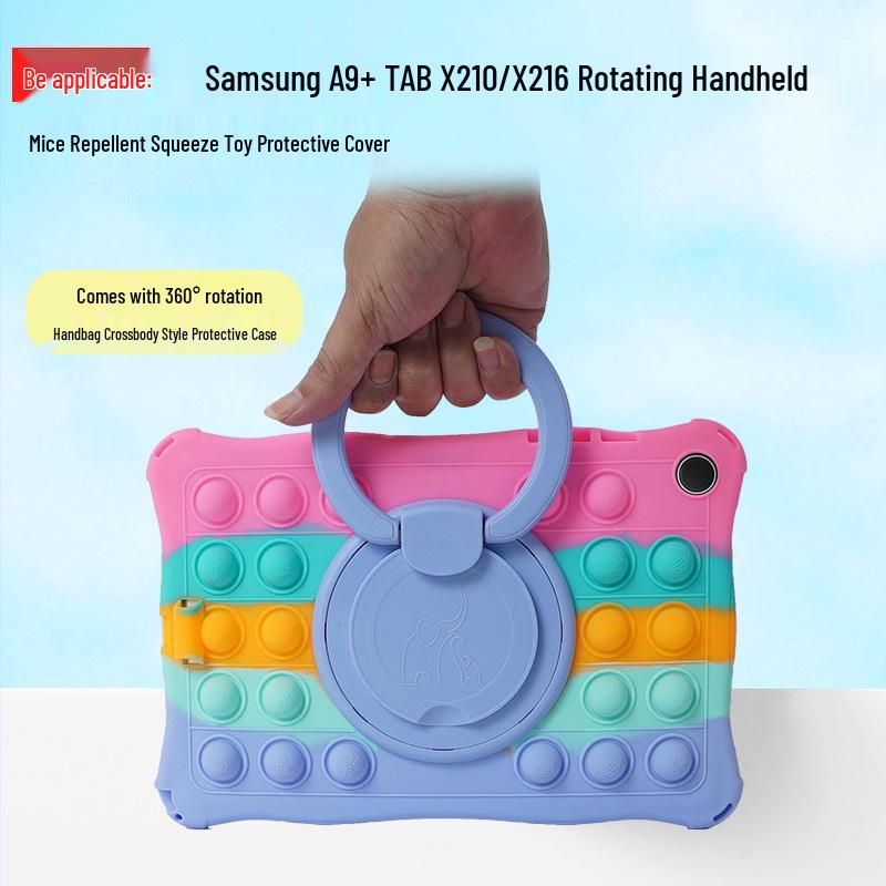 Compatible Rotating Silicone Case for 2023 Samsung A9 Tablet A9+, X110, X210 - Handheld Mouse Killer Model