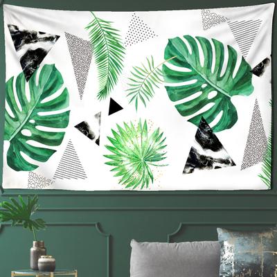 Tapestry z liści kokosa do zawieszenia na ścianie Zielone rośliny tropikalne Boho Hippie Taśma Estetyka Pokój Wystrój domu