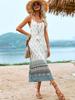 European and American Summer Spaghetti Strap Backless Midi Dress - Women's Slim Fit with Print