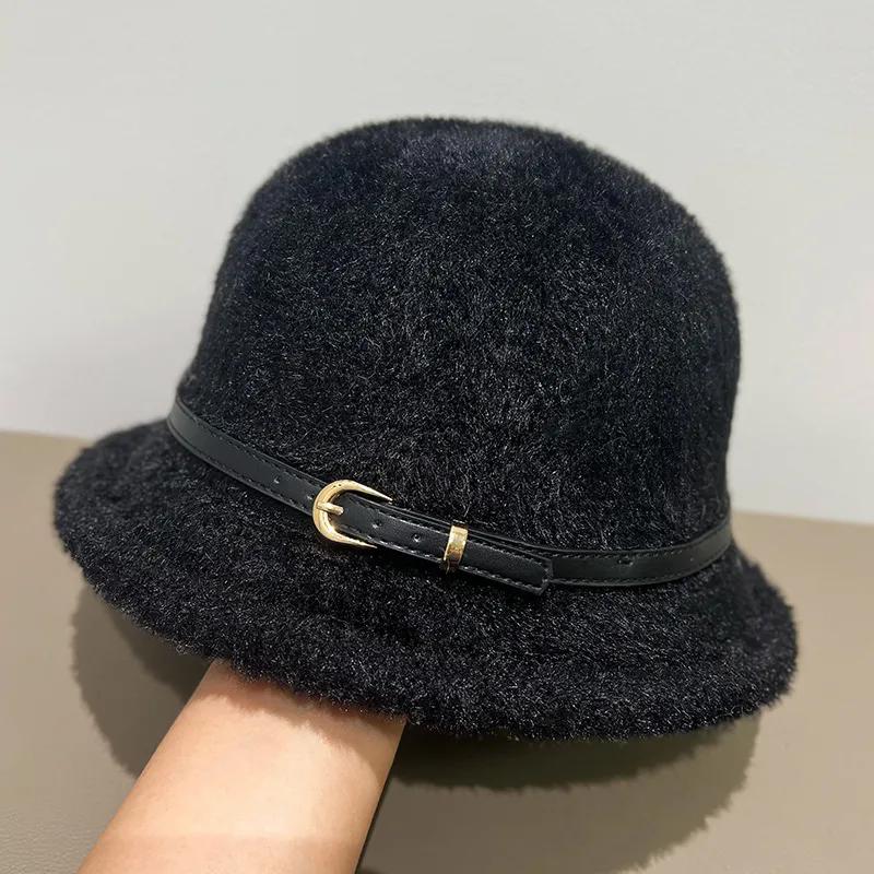 

WTEMPO Retro Solid Color Cold-proof Windproof Bow Hats Women s Autumn Winter Casual Versatile Plush Warm Hats 1pc чорний