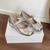 French Mary Jane High Heels Silver Rich Daughter Gentle Thick Heel Single Shoes Spring Comfortable Shoes 2025