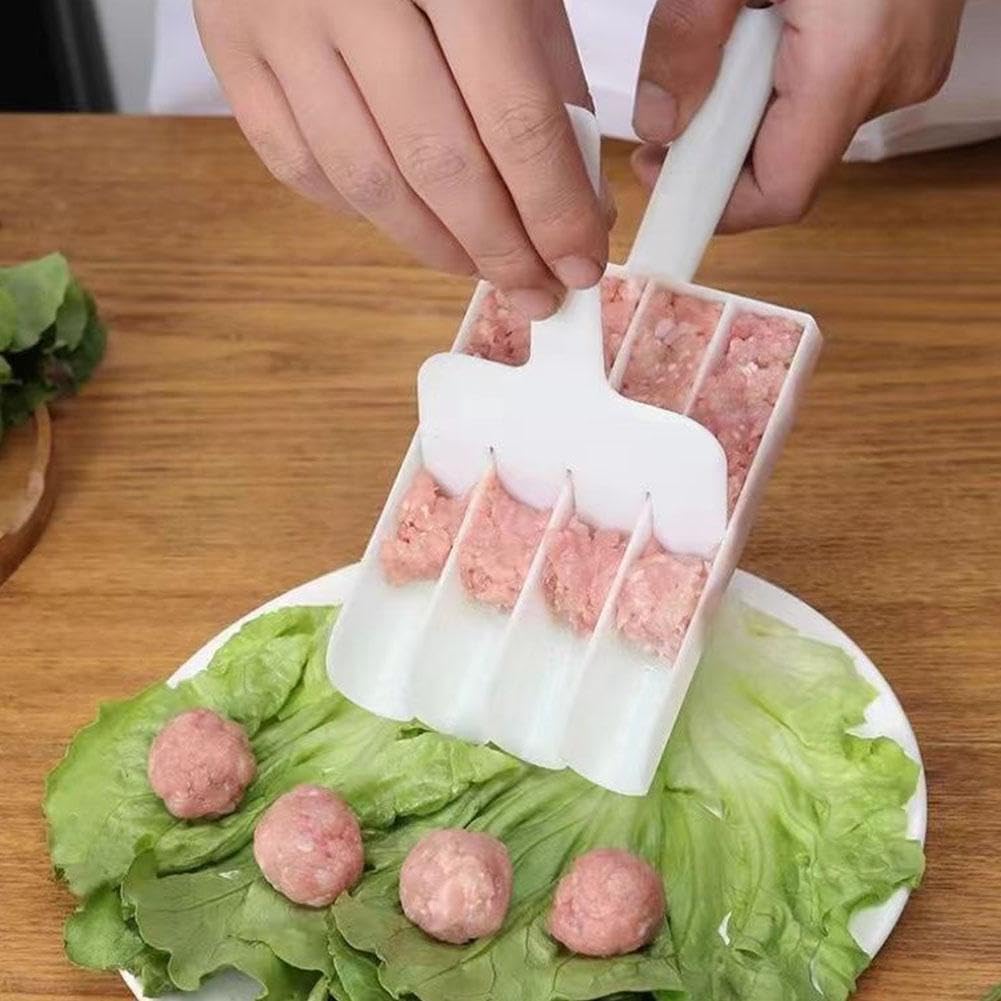 White Creative Kitchen Four Hole Rice-Meat Dumplings Machine With Cutting Shovel Spoon Rice-Meat Dumplings Shaper Quadruple
