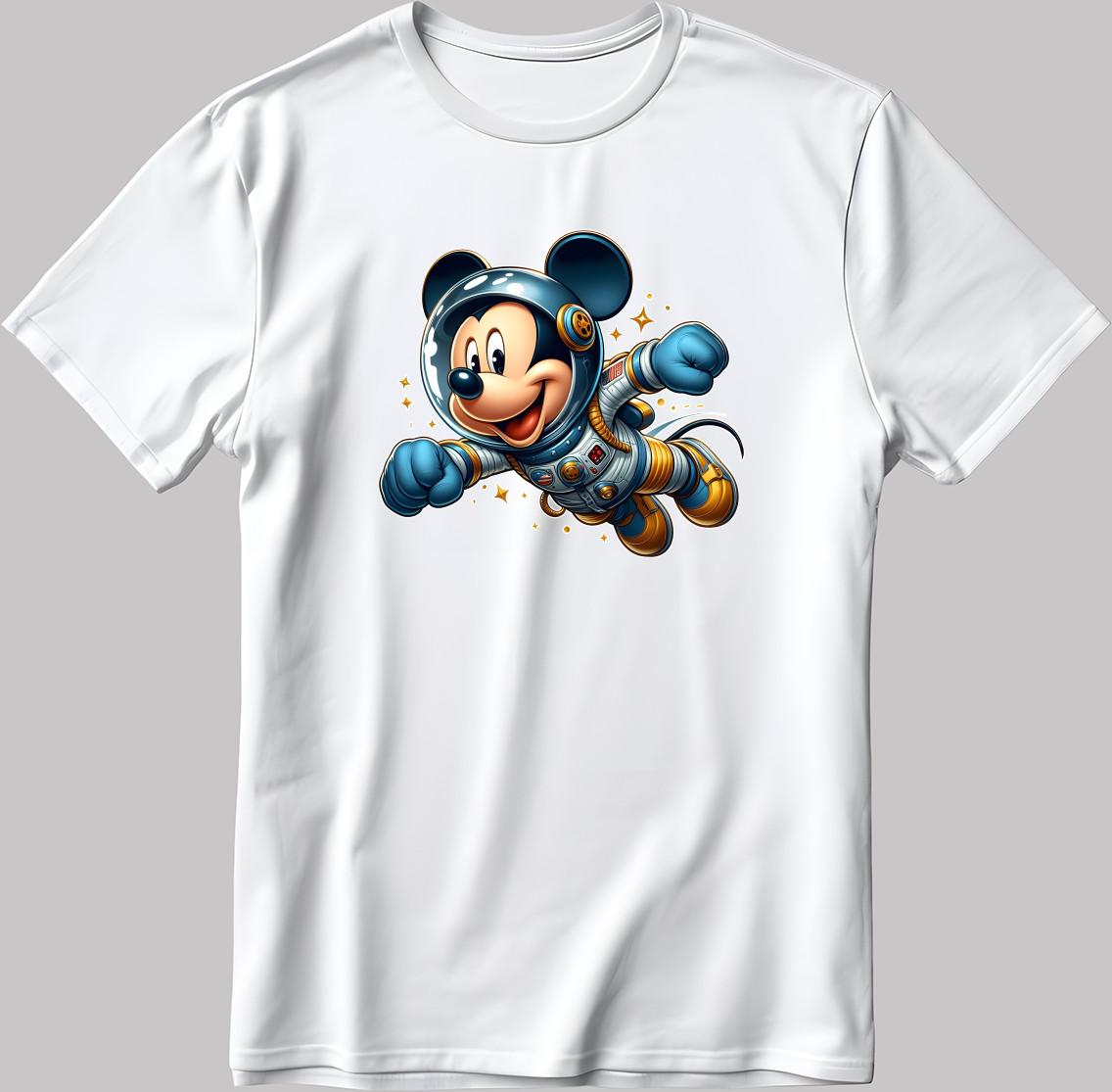 Space travelers astronaut Mickey Mouse Disney White-Black Men/Women T Shirt P319 3XL