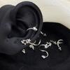Y2K Personality Stainless Steel Zircon Star Spiral Stud Earrings for Women Hip Hop  Piercing Clip Earring Jewelry Not Allergic