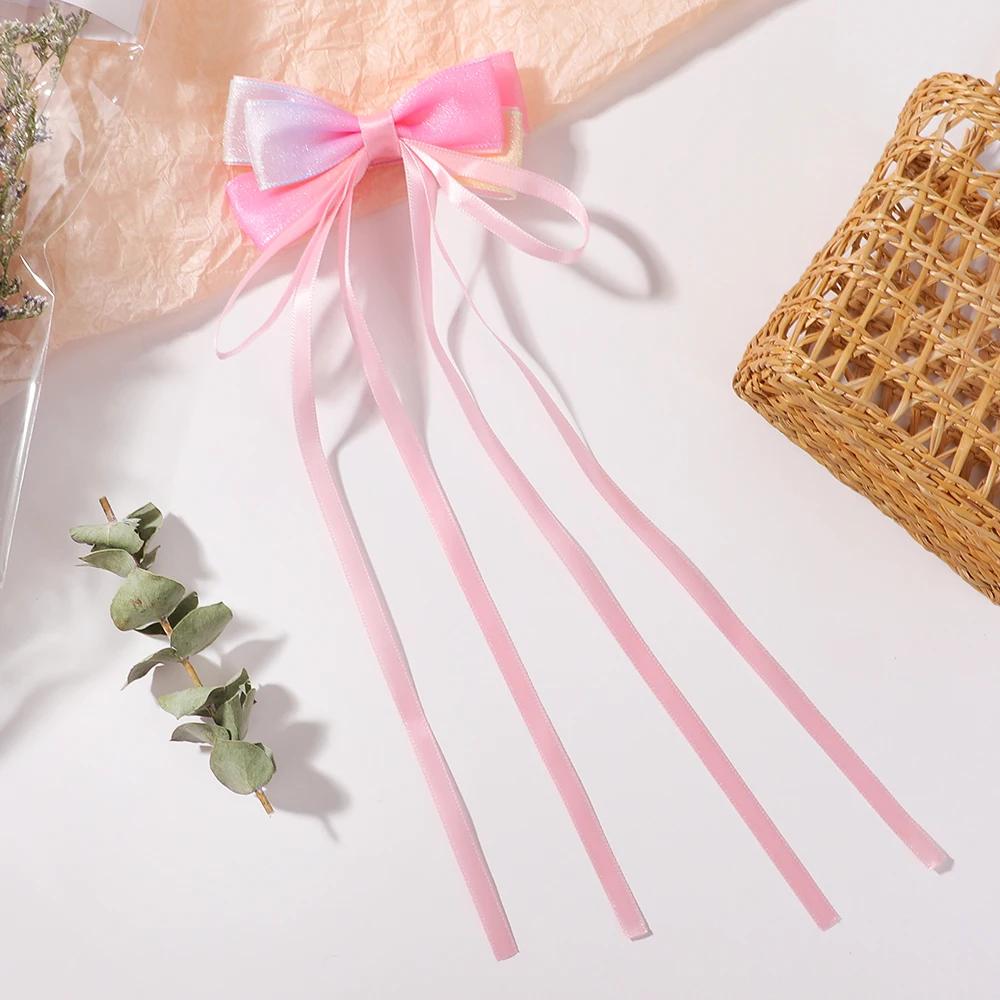 Gradient Bow Tassel Hairpins New Chinese Style Children Sweet Girls Lovely Hair Clips Women Barrettes Hairgrips Hair Accessories